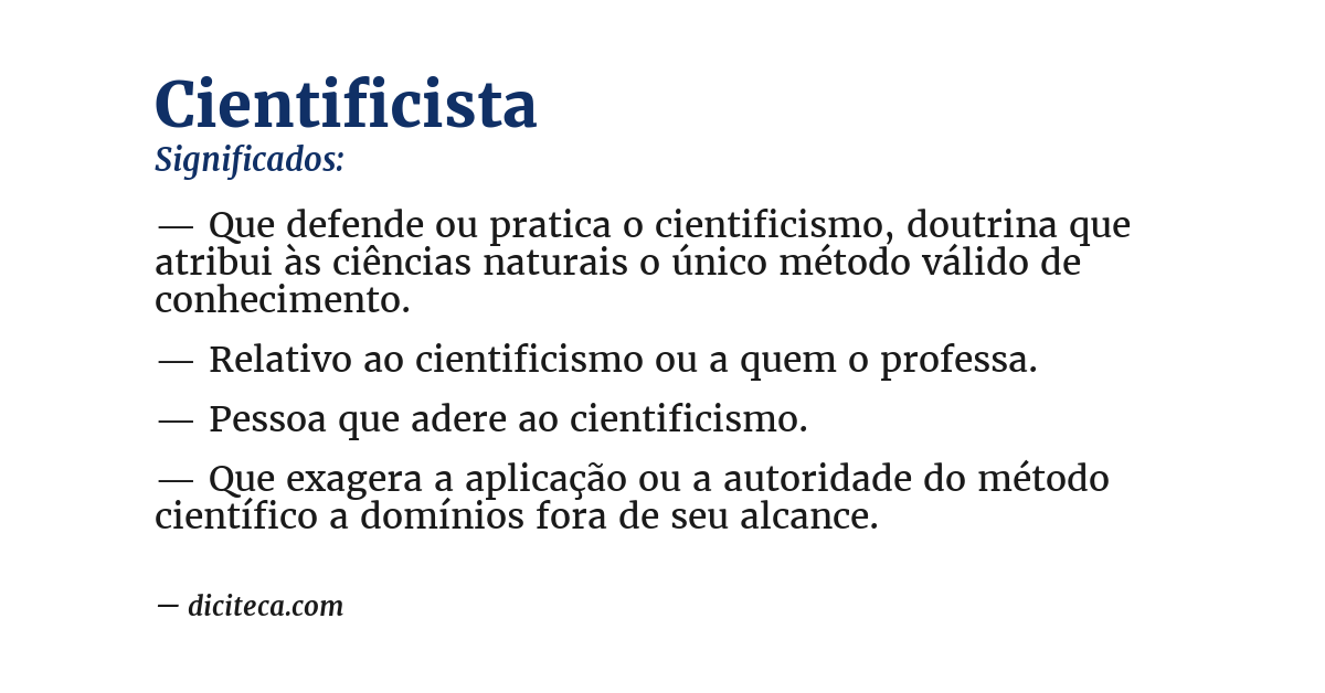 Significado de cientificista