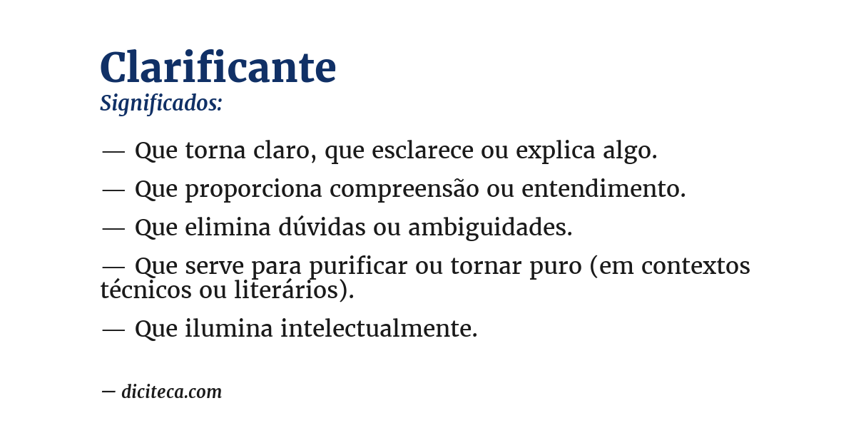 Significado de clarificante