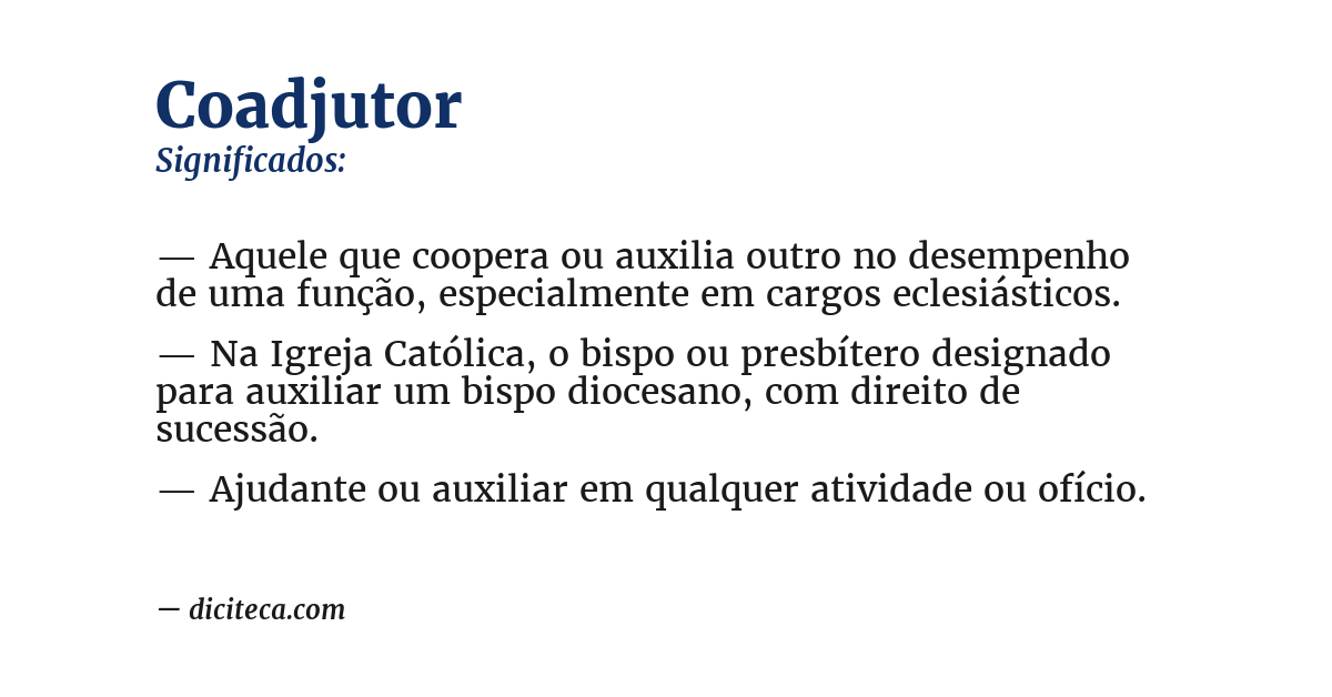Significado de coadjutor
