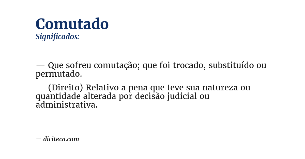 Significado de comutado