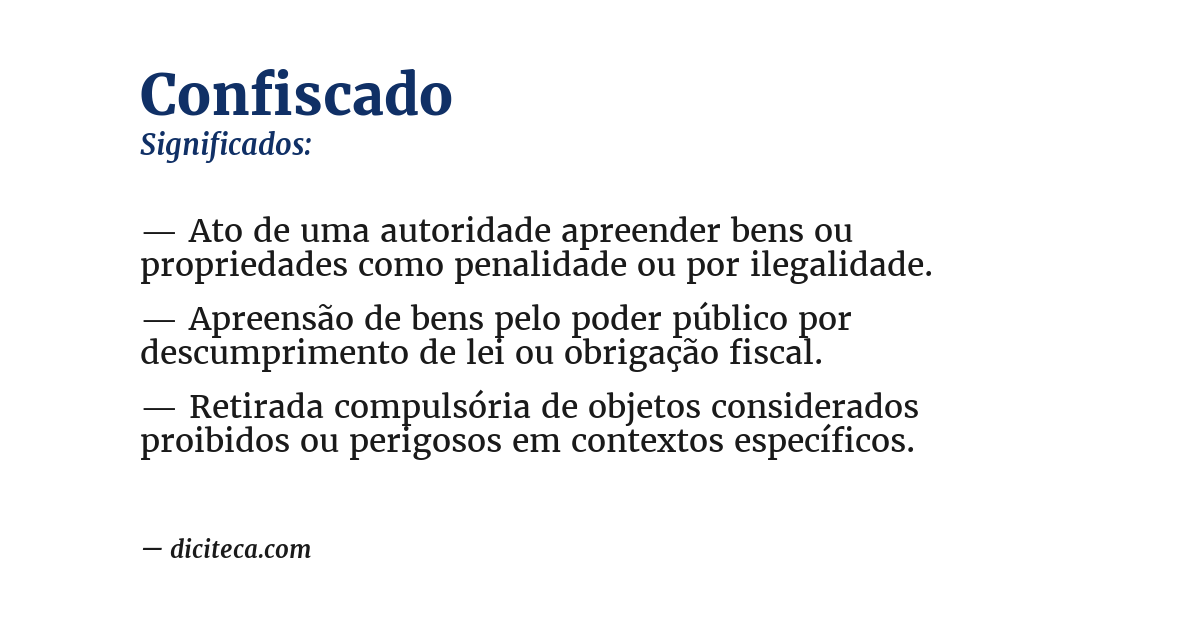 Significado de confiscado