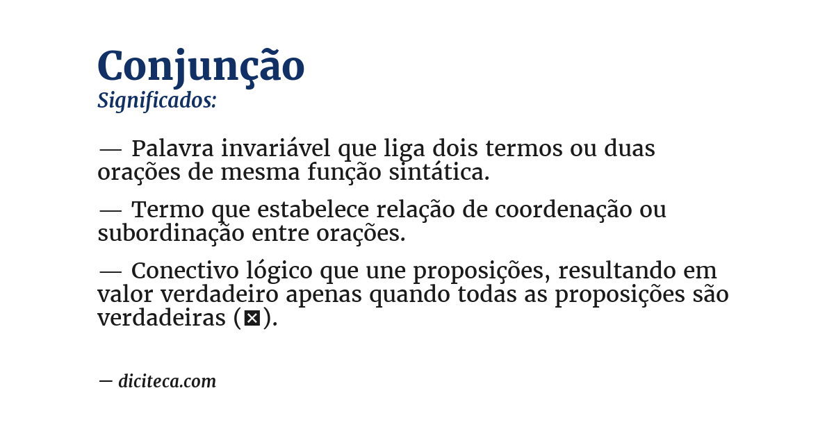 Significado de conjunção