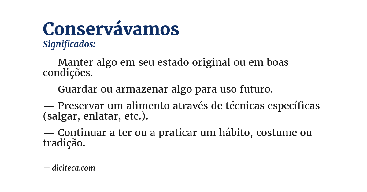 Significado de conservávamos