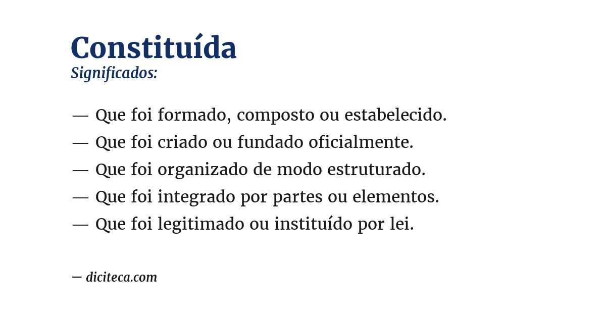 Significado de constituída