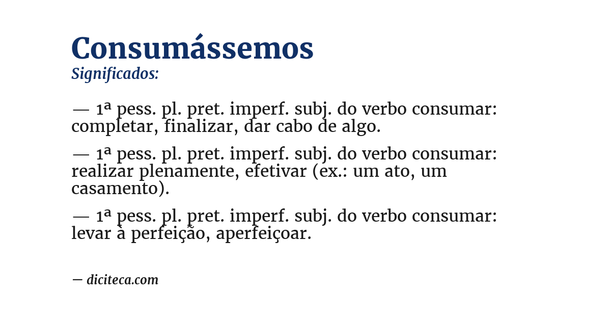 Significado de consumássemos