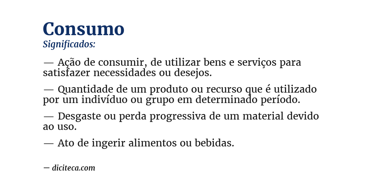 Significado de consumo