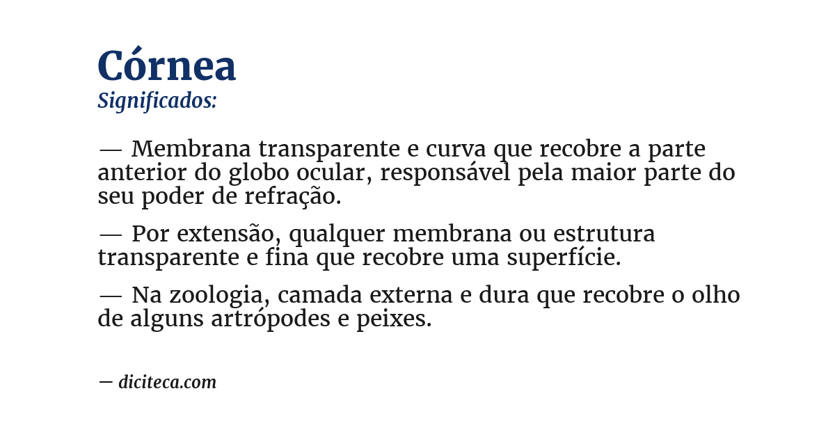 Significado de córnea