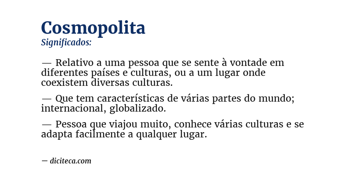Significado de cosmopolita