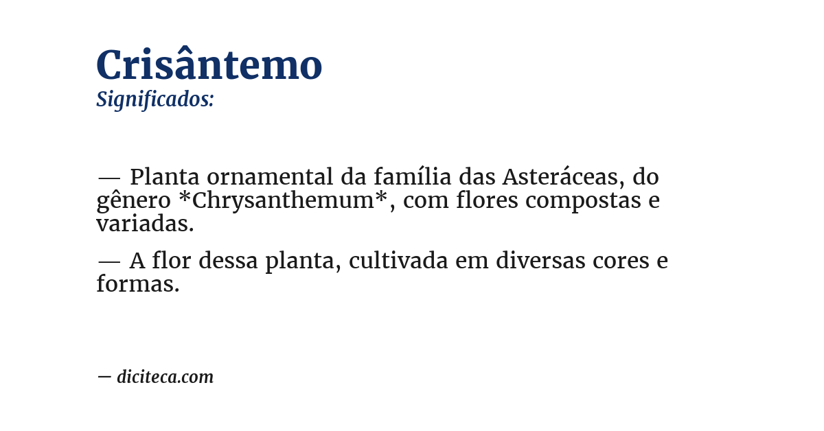 Significado de crisântemo