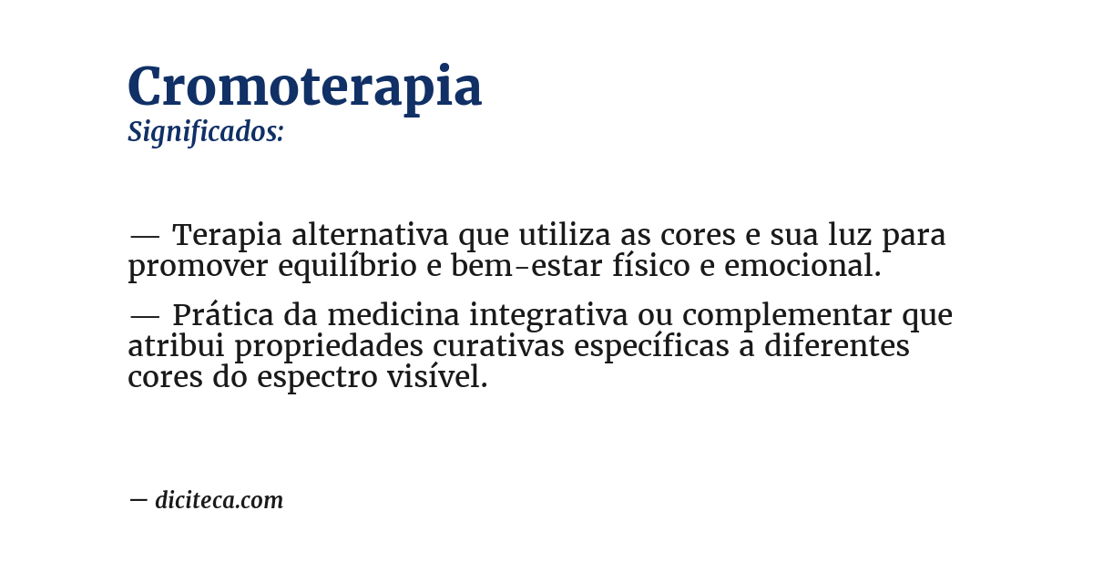 Significado de cromoterapia