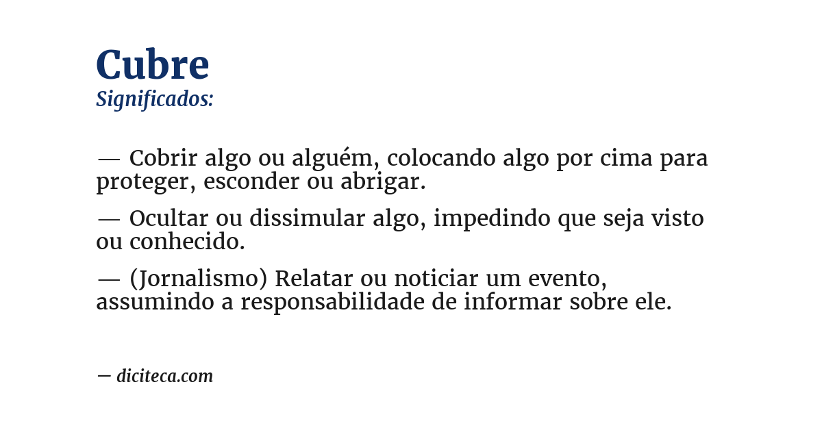 Significado de cubre
