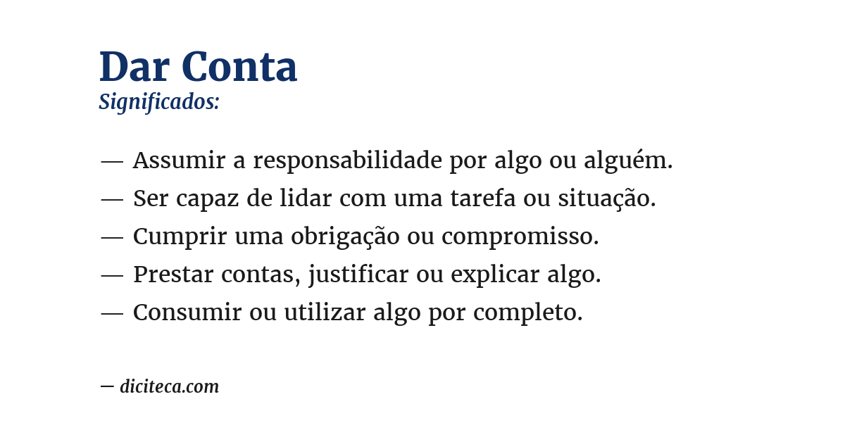Significado de dar conta