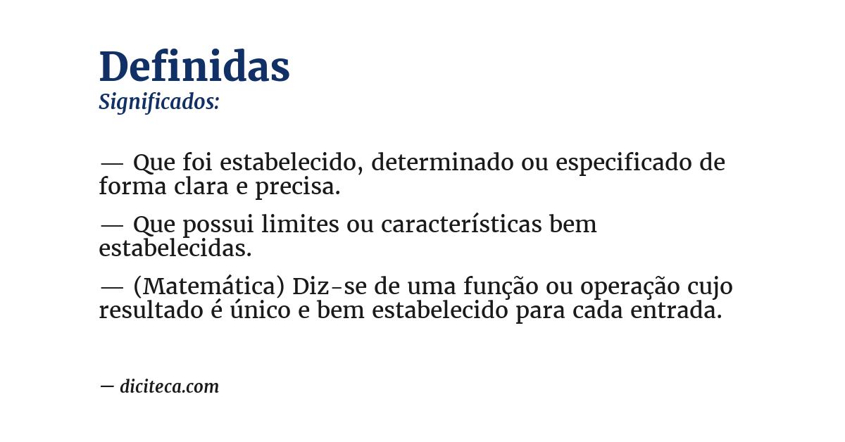 Significado de definidas