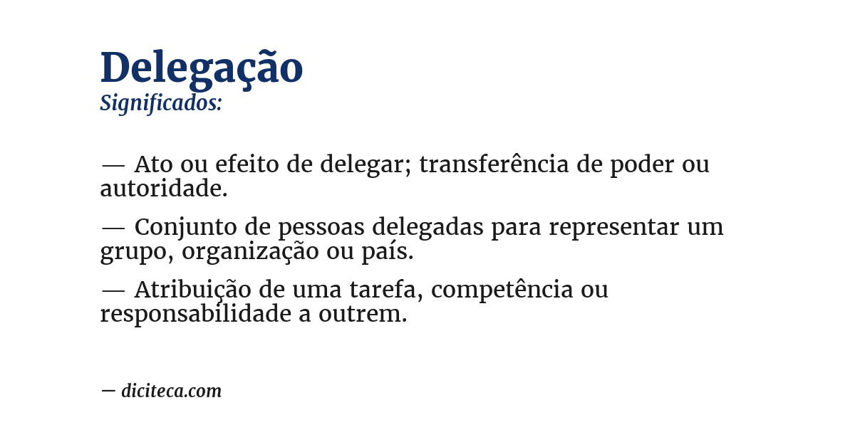 Significado de delegação