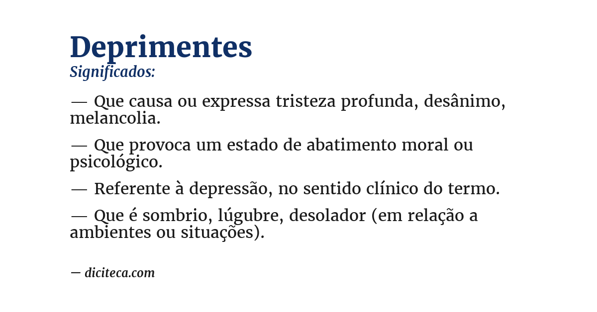 Significado de deprimentes