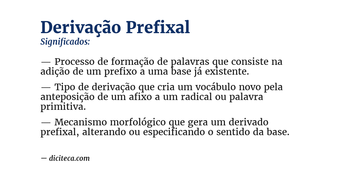 Significado de derivação prefixal