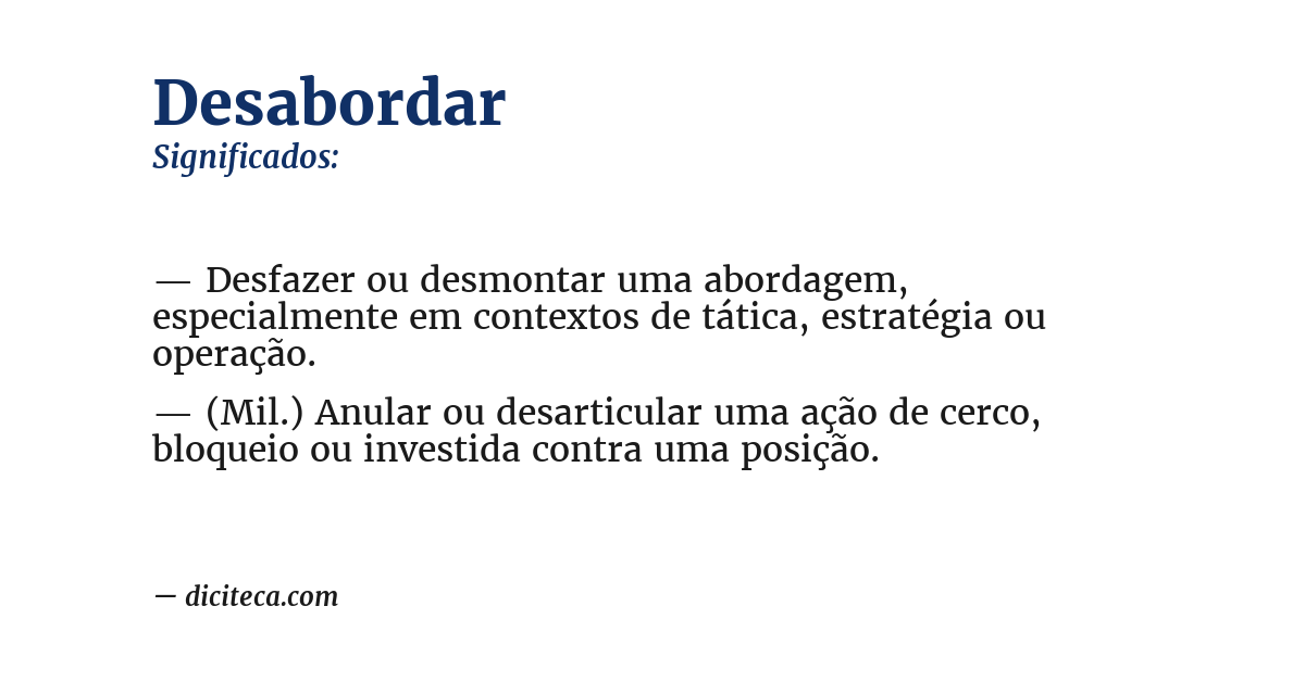 Significado de desabordar