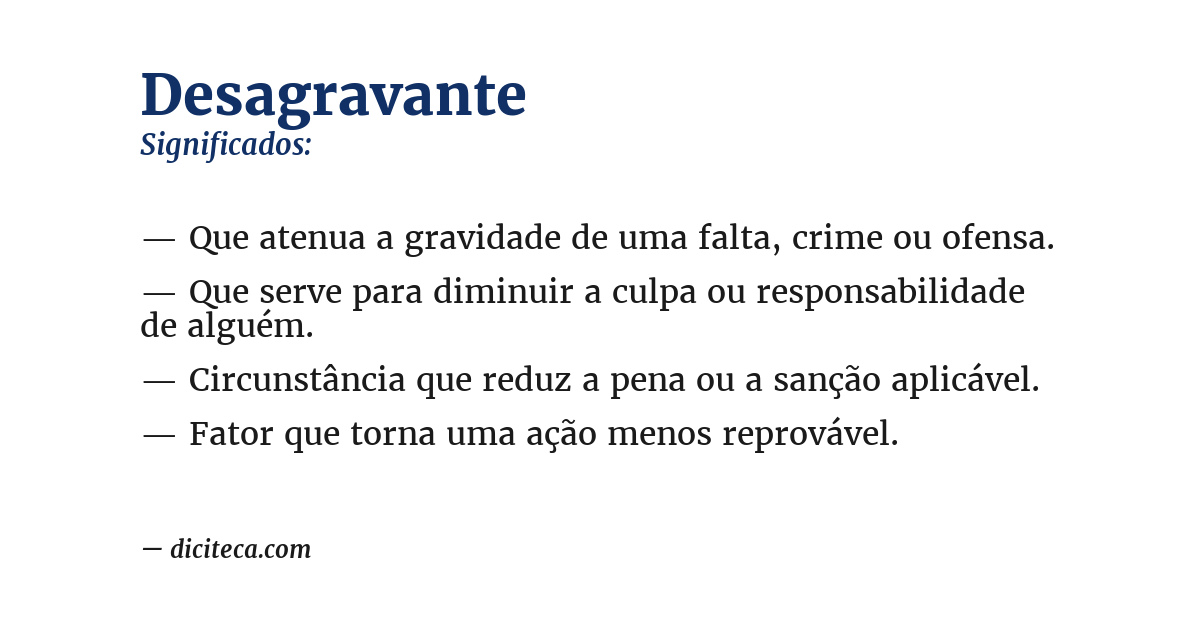 Significado de desagravante