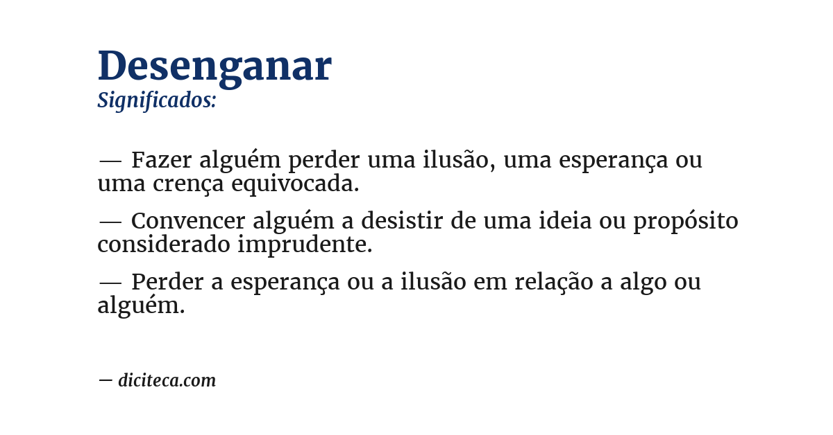 Significado de desenganar