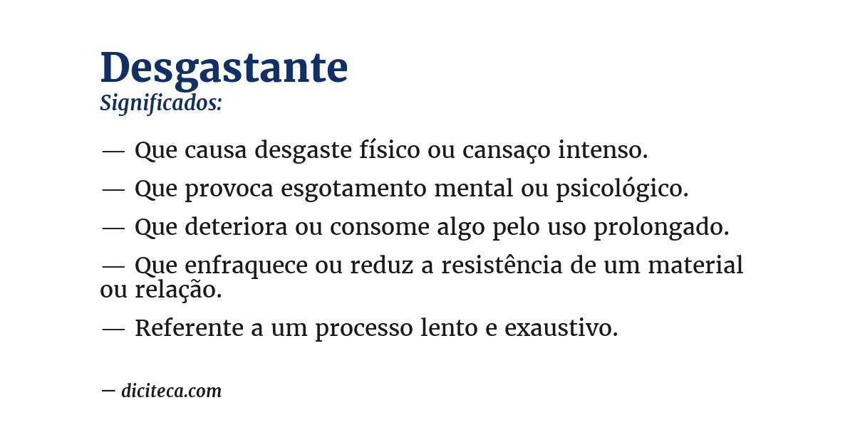 Significado de desgastante