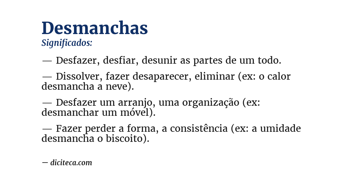 Significado de desmanchas