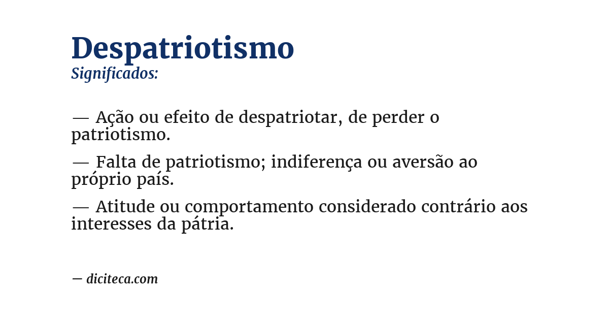 Significado de despatriotismo