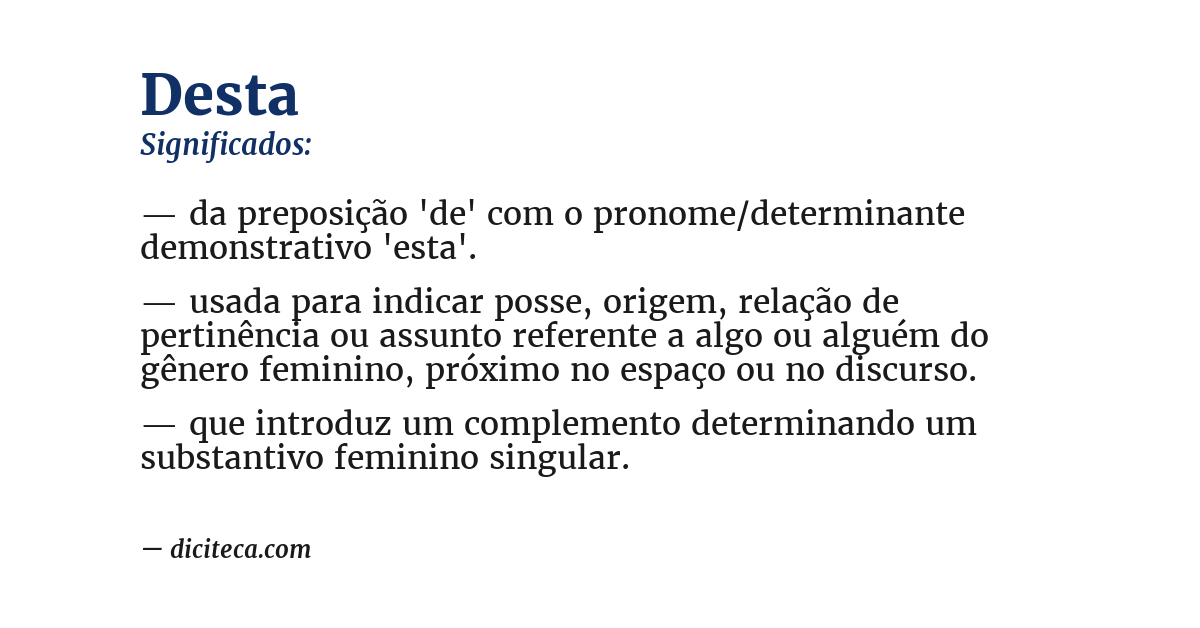 Significado de desta