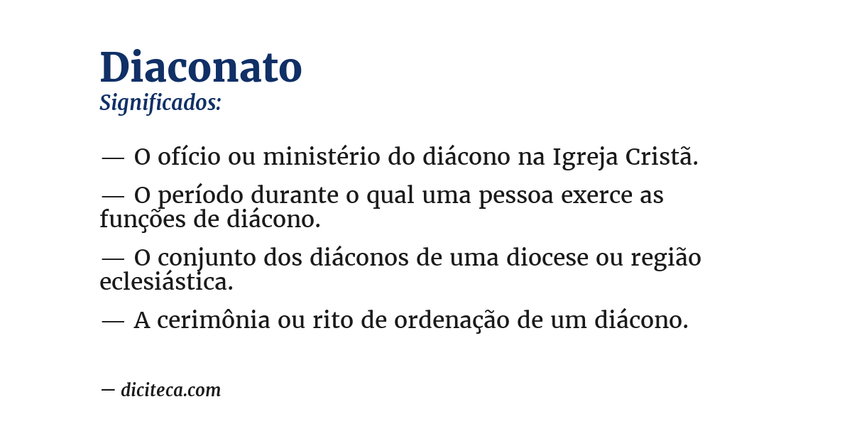 Significado de diaconato