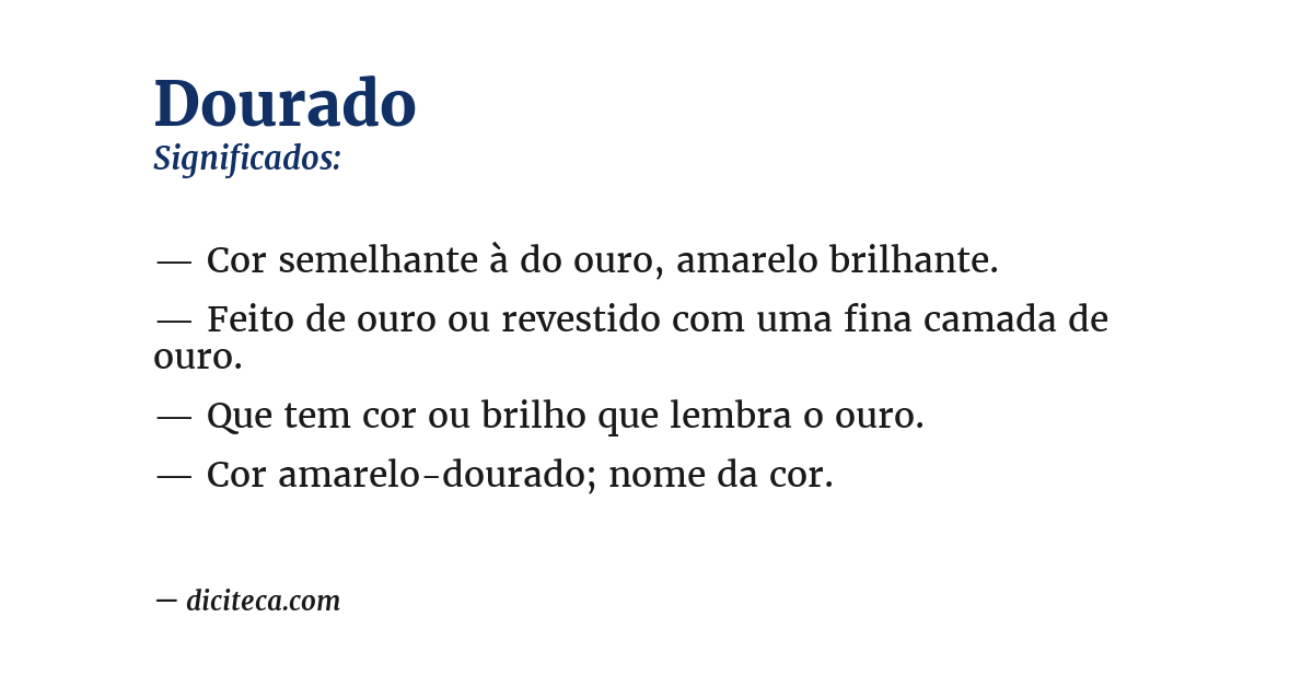 Significado de dourado