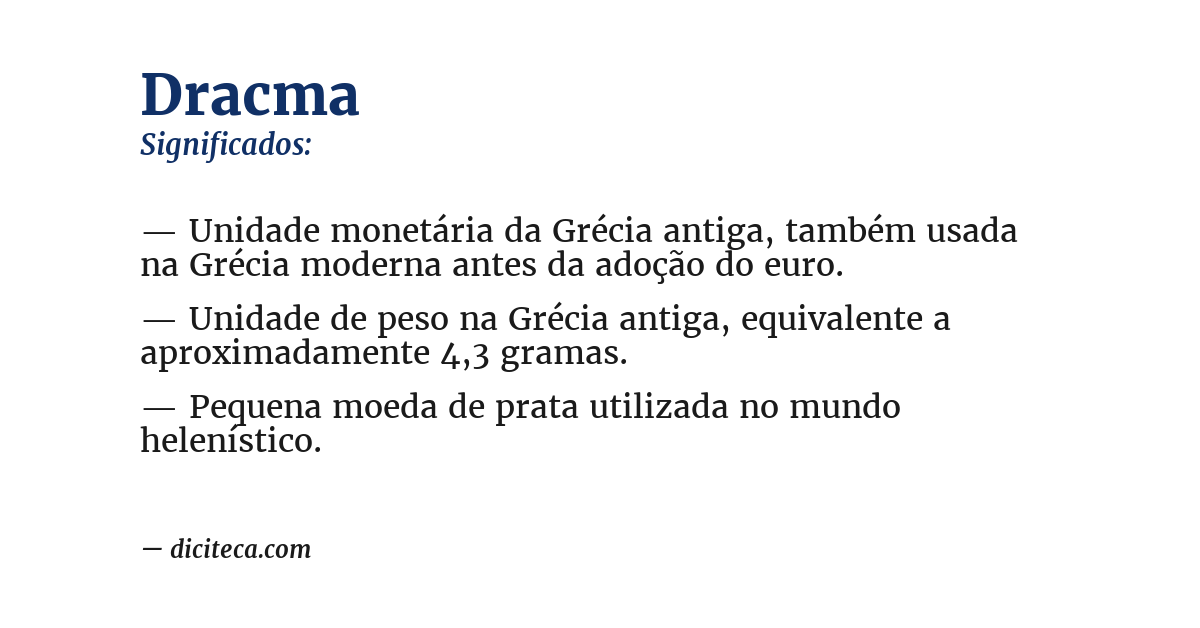 Significado de dracma