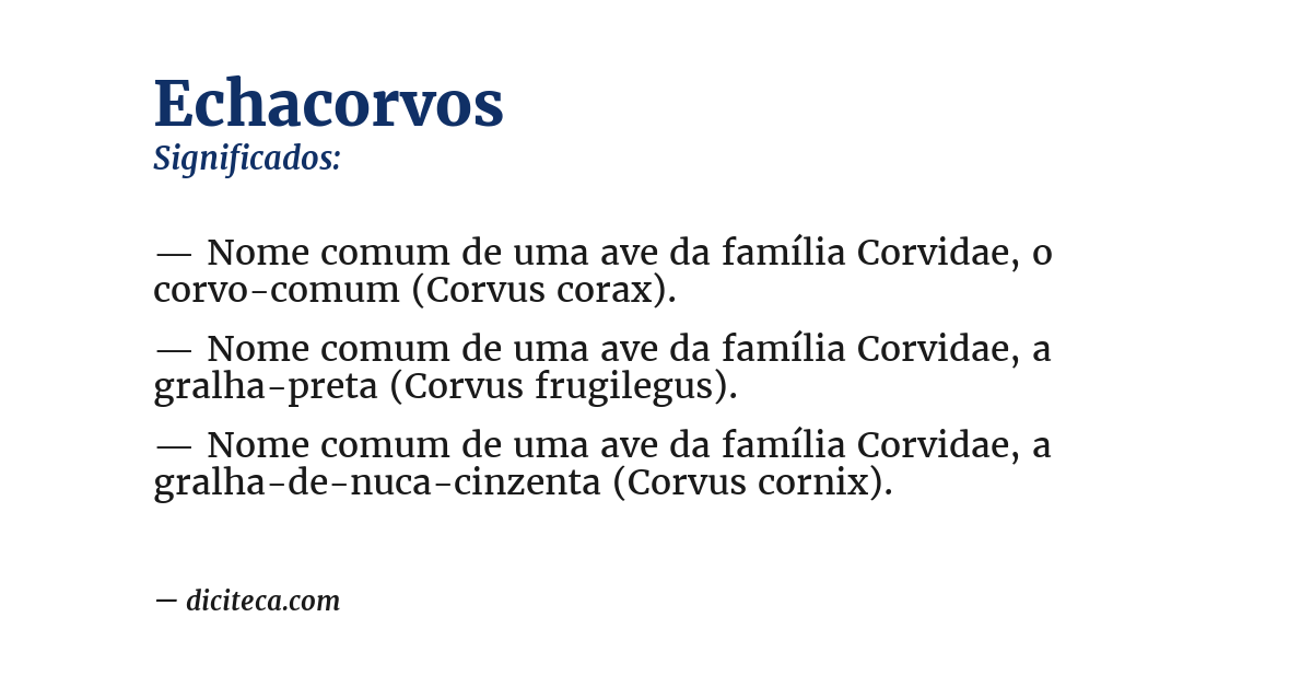Significado de echacorvos