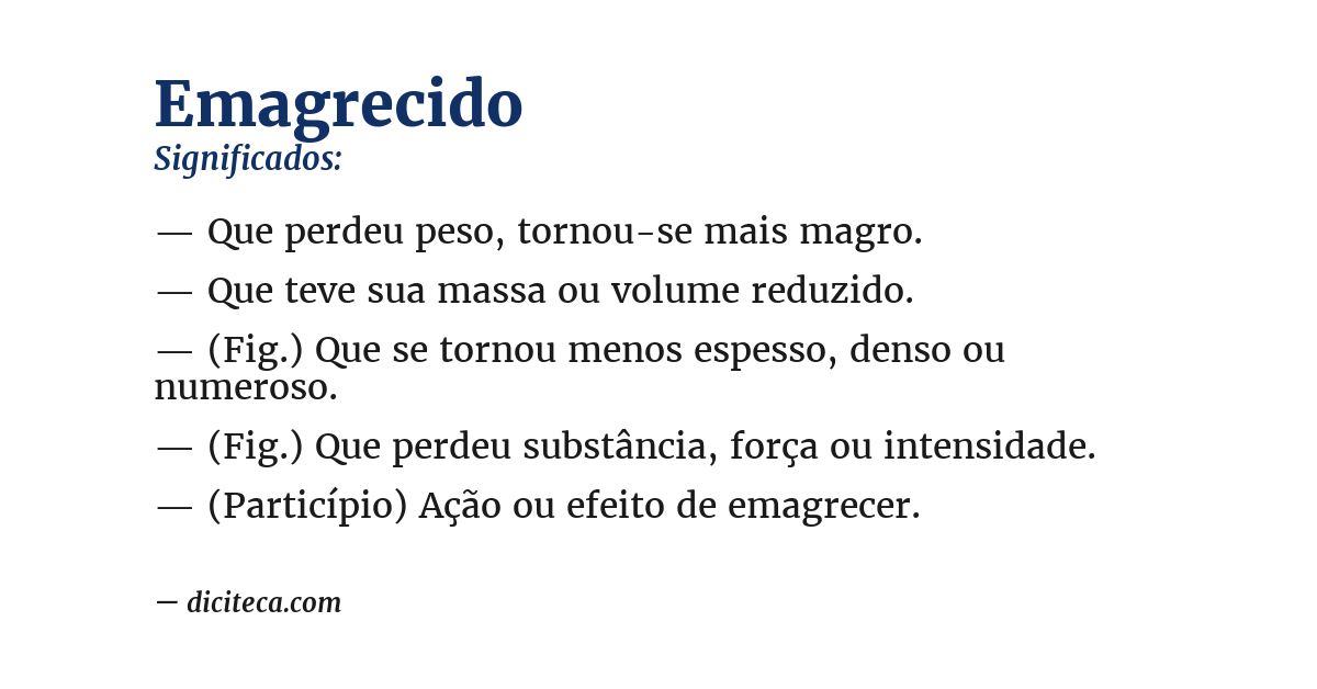 Significado de emagrecido