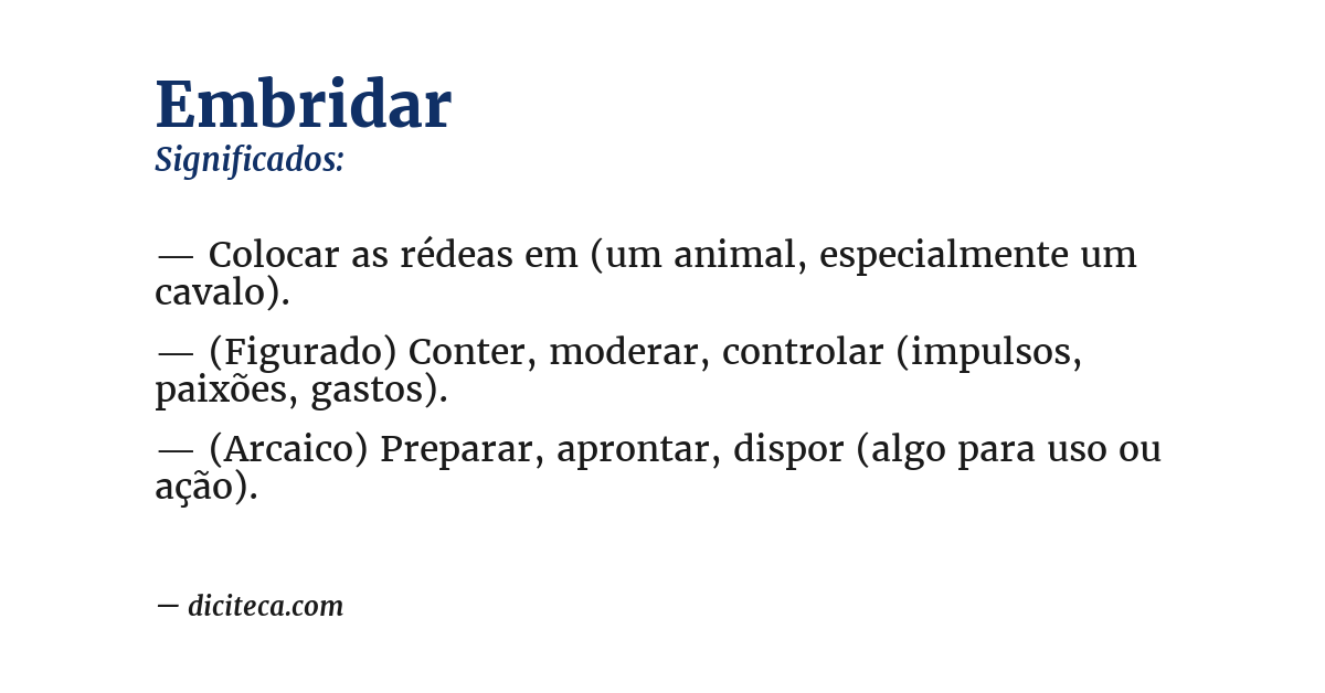 Significado de embridar