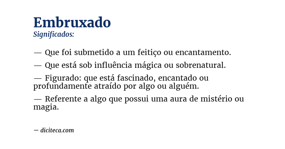 Significado de embruxado