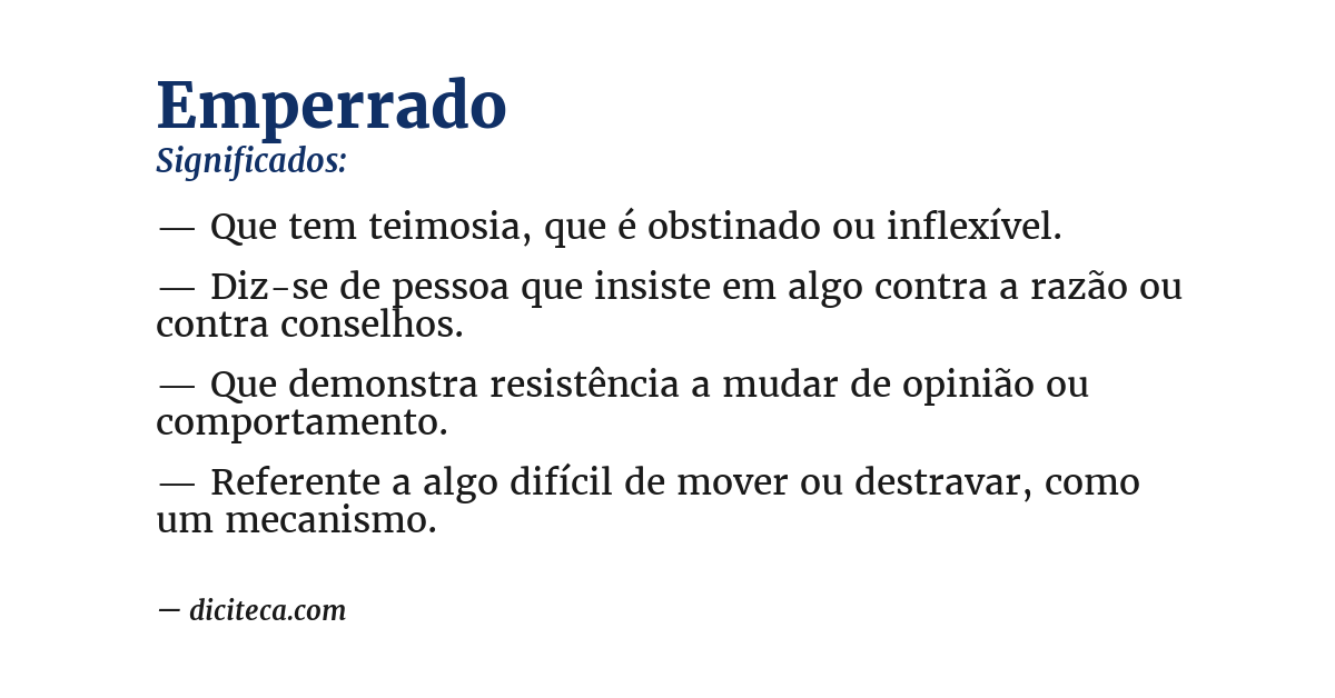 Significado de emperrado