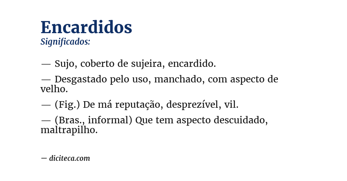 Significado de encardidos