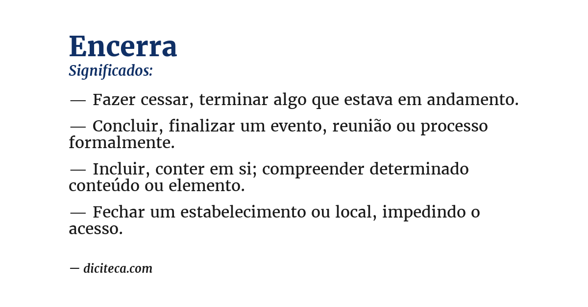 Significado de encerra