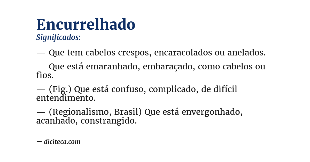 Significado de encurrelhado