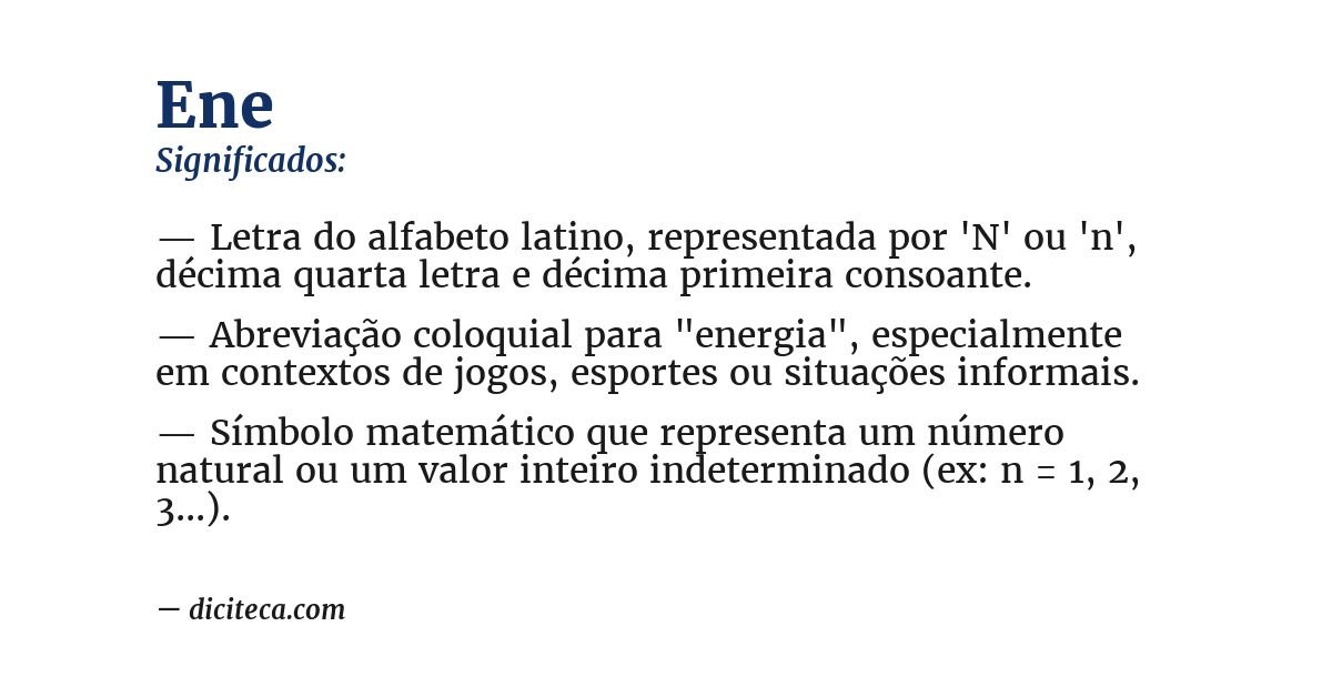 Significado de ene