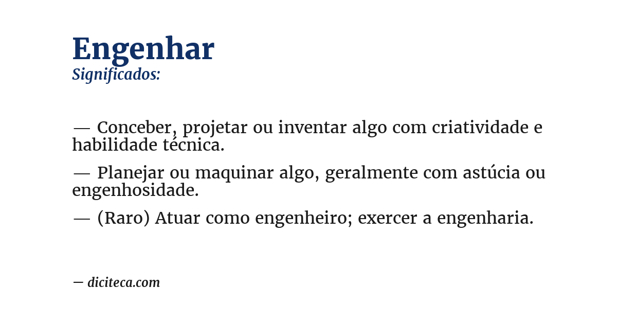 Significado de engenhar