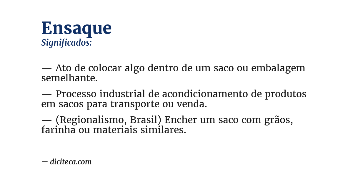 Significado de ensaque