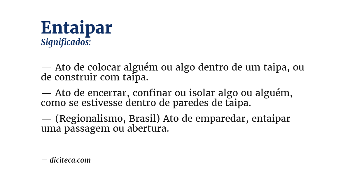 Significado de entaipar