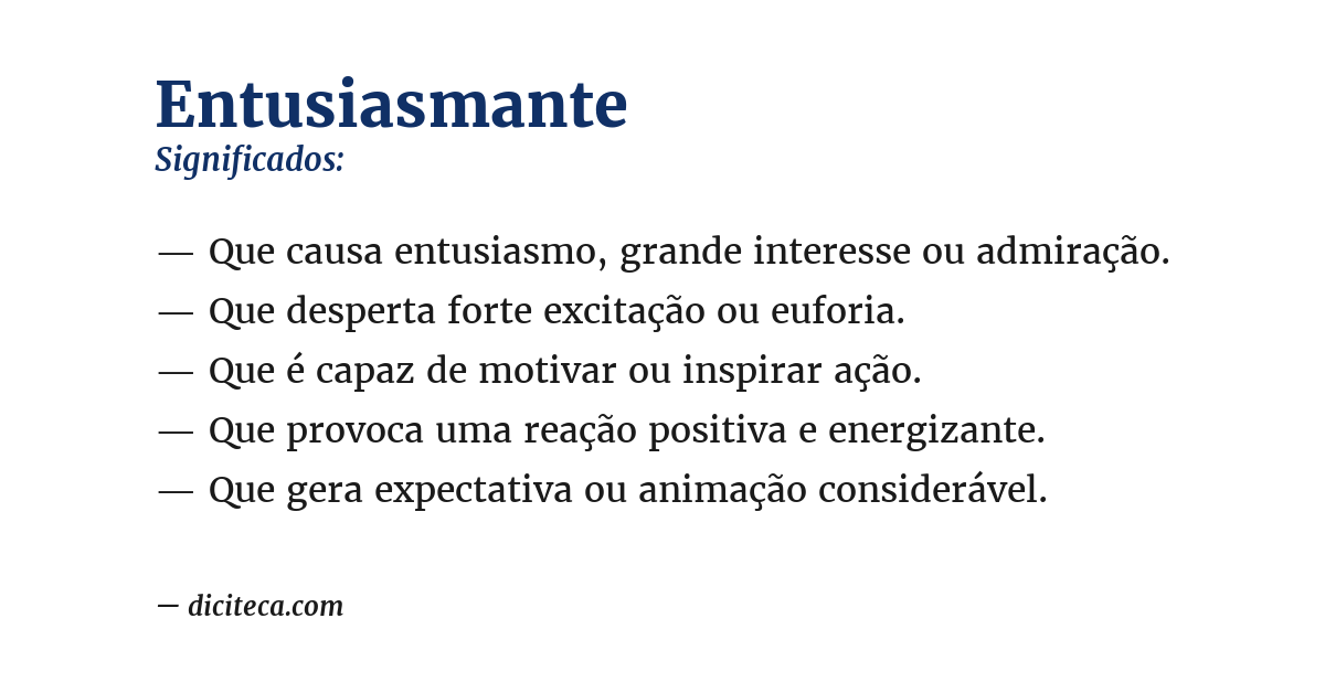 Significado de entusiasmante