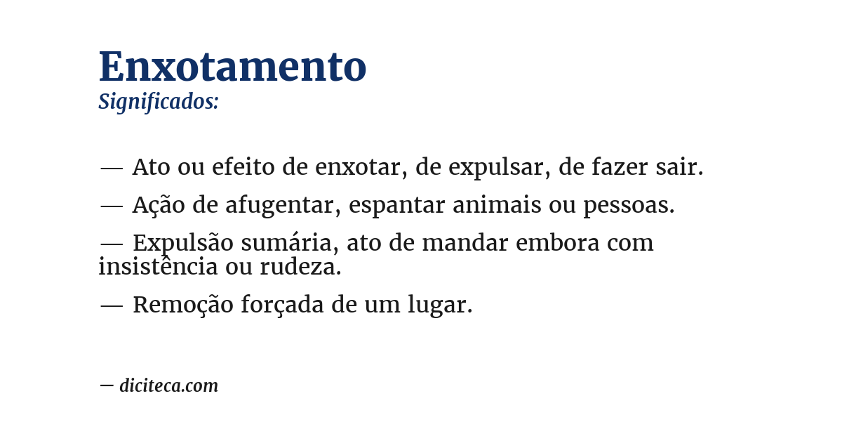 Significado de enxotamento