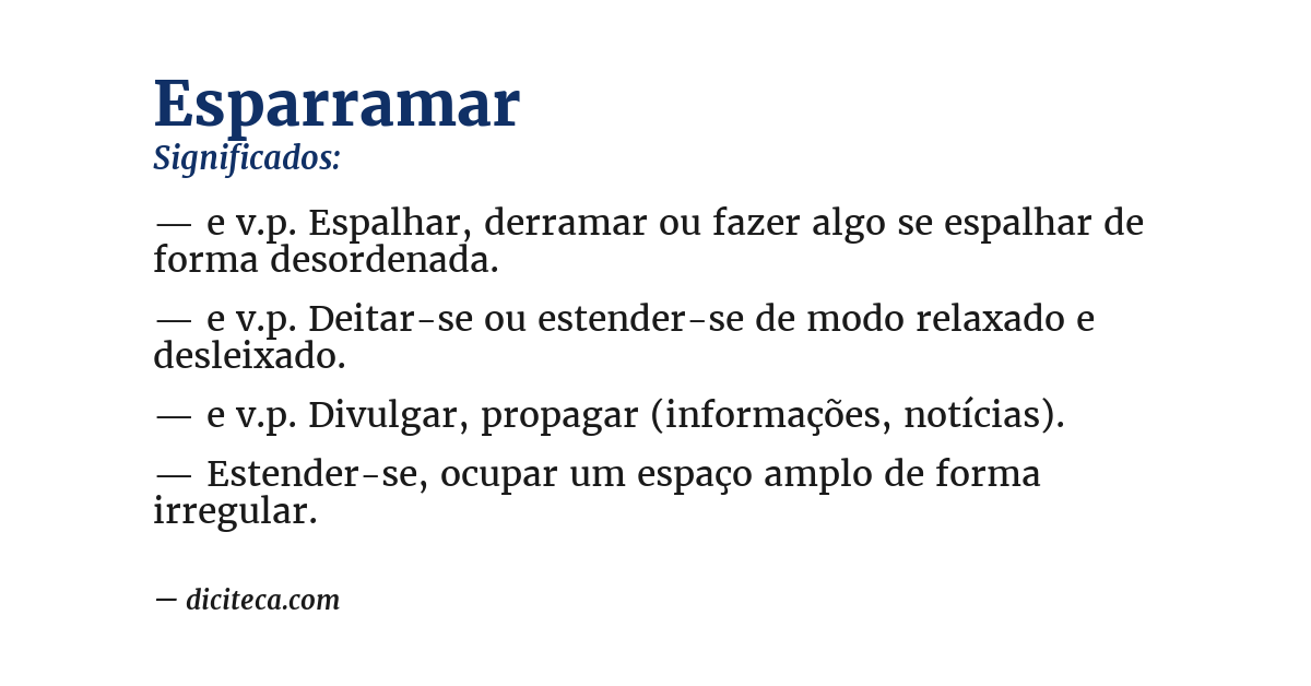 Significado de esparramar