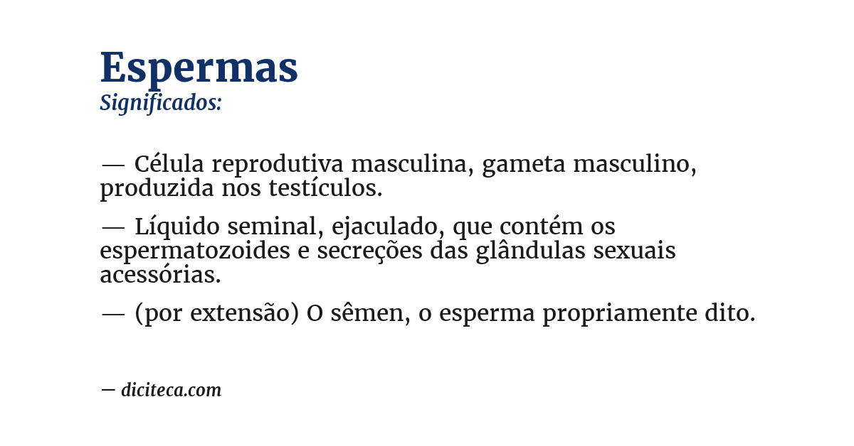 Significado de espermas