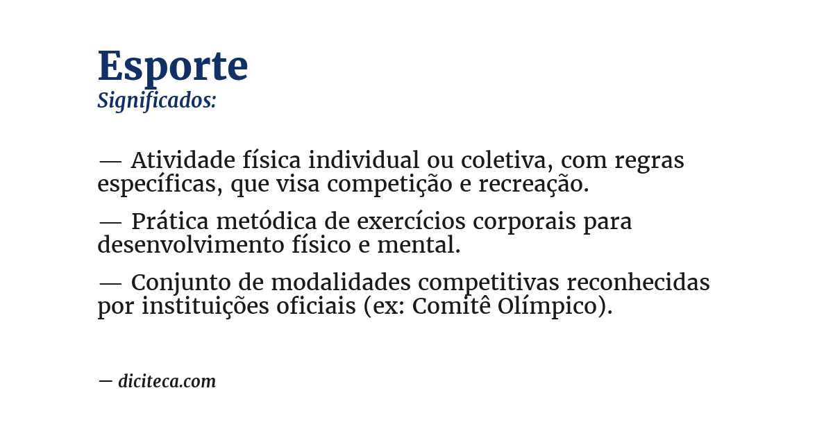 Significado de esporte