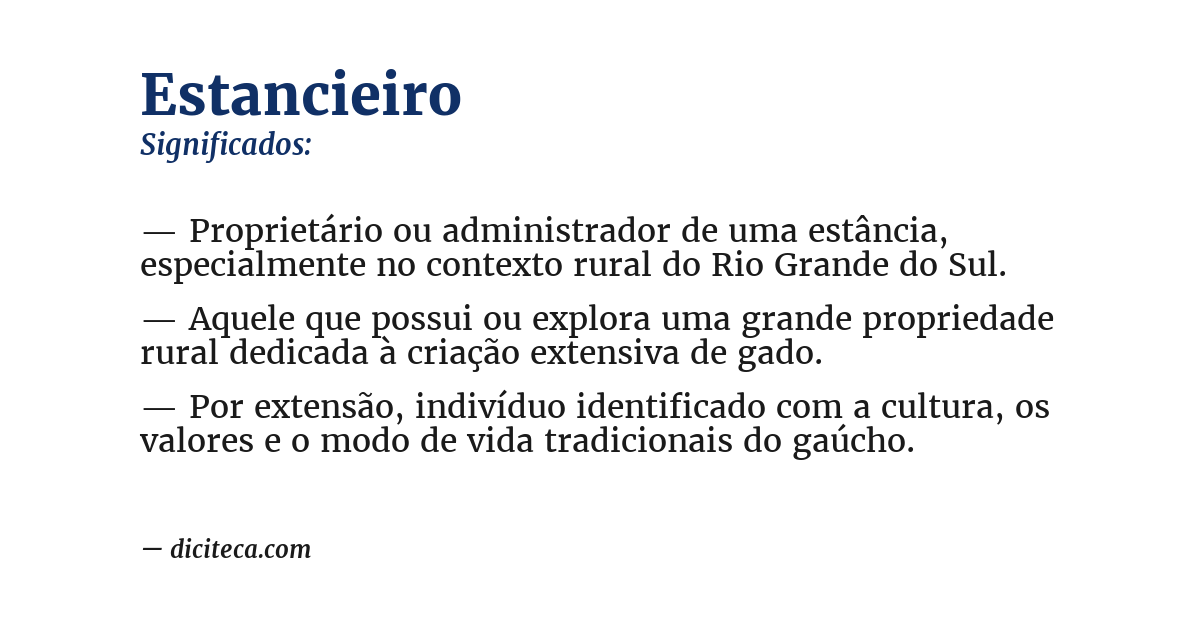 Significado de estancieiro
