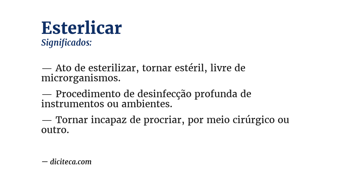 Significado de esterlicar