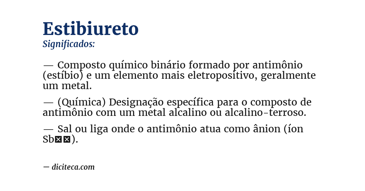 Significado de estibiureto